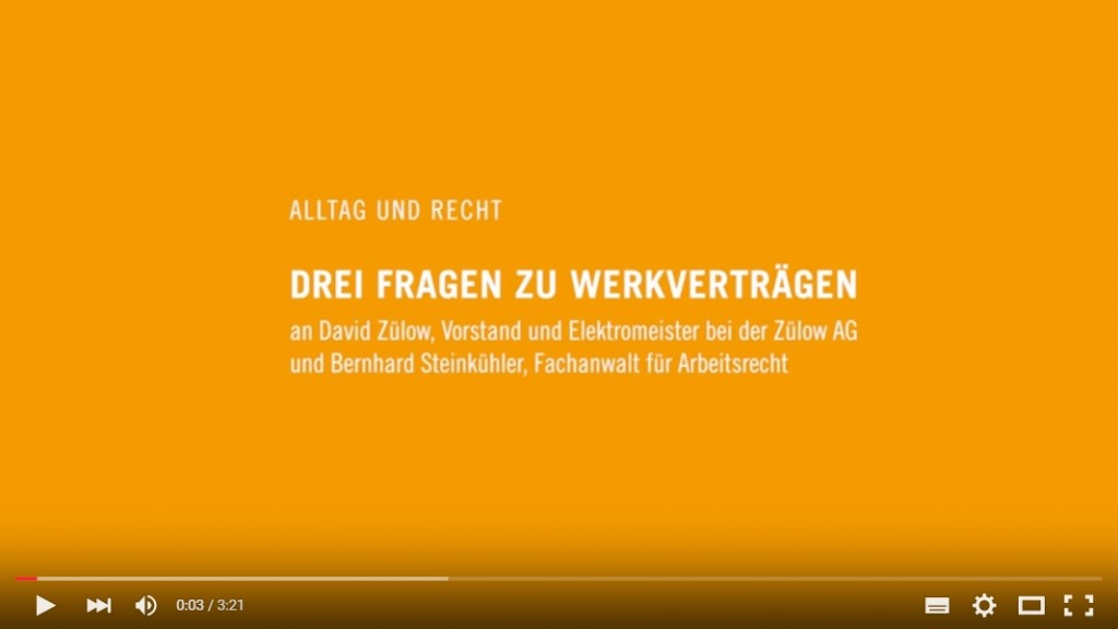 Thumbnail Video 'Drei Fragen zu Werkverträgen'